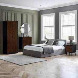 Cheshire Premium Arden 4 Drawer Wide Chest - Walnut & Black - thumbnail 6