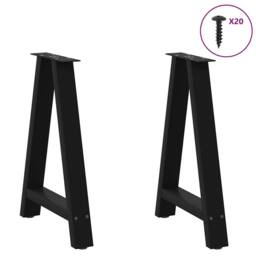 Berkfield Home Modern Coffee Table Legs A-Shaped 2 pcs Black¬†60x(72-73) cm Steel in Black - thumbnail 1