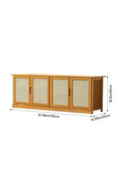 H&O Direct Wooden Entryway Storage Shoe Cabinet Shoe Bench in Brown - thumbnail 4