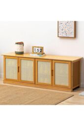 H&O Direct Wooden Entryway Storage Shoe Cabinet Shoe Bench in Brown - thumbnail 2