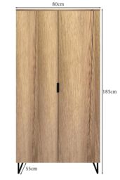 FWStyle Fisso 2 Door Cracked Oak Double Wardrobe in Brown - thumbnail 6