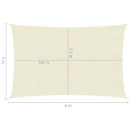 Berkfield Home Sunshade Sail 160 g/m ² Cream 3x6 m HDPE in Beige - thumbnail 6