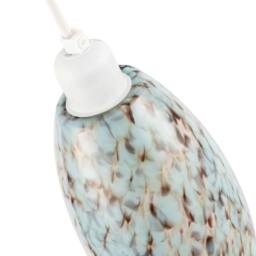 Happy Homewares Modern Marble Effect Glass Cylindrical Pendant Light Shade in Duck Egg Blue - thumbnail 3
