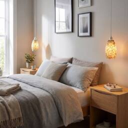 Happy Homewares Modern Marble Effect Glass Cylindrical Pendant Light Shade in Duck Egg Blue - thumbnail 8