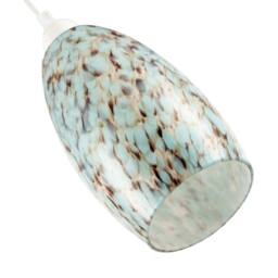 Happy Homewares Modern Marble Effect Glass Cylindrical Pendant Light Shade in Duck Egg Blue - thumbnail 4