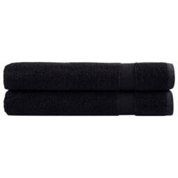 Berkfield Home Premium Towels SOLUND 2 pcs Black 100x200 cm 600 gsm - thumbnail 2