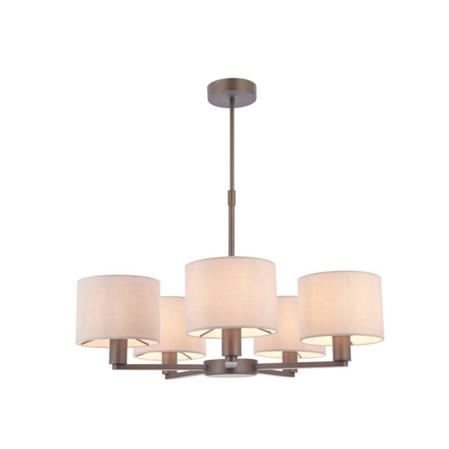Loops Ceiling Pendant Light Antique Bronze Plate & Marble Fabric 5 x 40W E14 - image 1