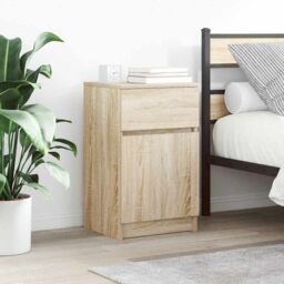 Berkfield Home Bedside Cabinets 2 pcs Sonoma Oak 39x35x65 cm Engineered Wood - Size: 39 x 35 x 65 cm - thumbnail 1