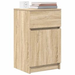 Berkfield Home Bedside Cabinets 2 pcs Sonoma Oak 39x35x65 cm Engineered Wood - Size: 39 x 35 x 65 cm - thumbnail 4