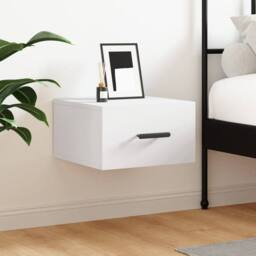 Berkfield Home Wall-mounted Bedside Cabinet White 35x35x20 cm - Size: 35 x 35 x 20 cm - thumbnail 2