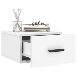 Berkfield Home Wall-mounted Bedside Cabinet White 35x35x20 cm - Size: 35 x 35 x 20 cm - thumbnail 4