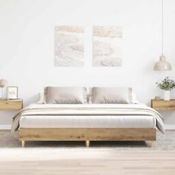 Berkfield Home Bed Frame without Mattress Artisan Oak 180x200cm Engineered Wood in Brown - Size: Super King - thumbnail 1