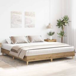 Berkfield Home Bed Frame without Mattress Artisan Oak 180x200cm Engineered Wood in Brown - Size: Super King - thumbnail 3