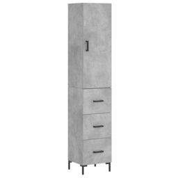 Berkfield Home Highboard Concrete Grey 34.5x34x180 cm Engineered Wood - thumbnail 2