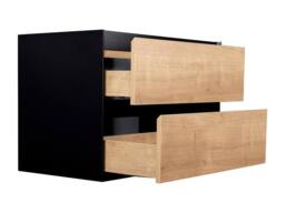Vente-unique Wall-Hung Vanity Unit - Natural & Black - 80 Cm - LANNICK - thumbnail 6