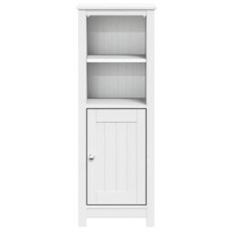 Berkfield Home Bathroom Cabinet BERG White 40x34x110 cm Solid Wood Pine - Size: 40 x 34 x 110 cm - thumbnail 3