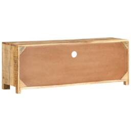 Berkfield Home TV Cabinet 110x30x40 cm Rough Mango Wood in Brown - Size: 110 x 30 x 40 cm - thumbnail 4