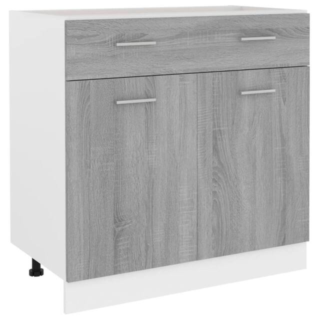 Berkfield Home Drawer Bottom Cabinet Grey Sonoma 80x46x81.5 cm Engineered Wood - image 1