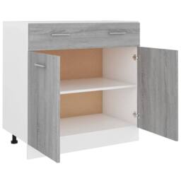 Berkfield Home Drawer Bottom Cabinet Grey Sonoma 80x46x81.5 cm Engineered Wood - thumbnail 6