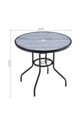 Garden Sanctuary Garden Round Tempered Glass Coffee Dining Table in Grey - thumbnail 6