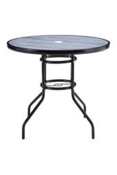 Garden Sanctuary Garden Round Tempered Glass Coffee Dining Table in Grey - thumbnail 3