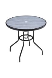 Garden Sanctuary Garden Round Tempered Glass Coffee Dining Table in Grey - thumbnail 4