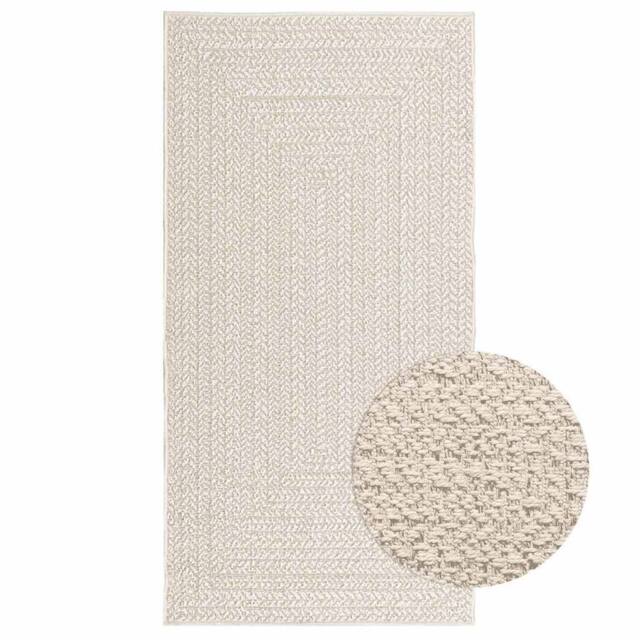 Berkfield Home Rug ZIZUR Cream 80x150 cm Jute Look Indoor & Outdoor - Size: Medium - image 1