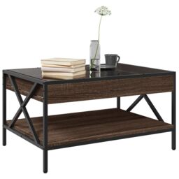 Berkfield Home Coffee Table with Infinity LED Brown Oak 70x50x38 cm - Size: 70 x 50 x 38 cm - thumbnail 5