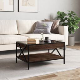 Berkfield Home Coffee Table with Infinity LED Brown Oak 70x50x38 cm - Size: 70 x 50 x 38 cm - thumbnail 4