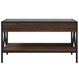 Berkfield Home Coffee Table with Infinity LED Brown Oak 70x50x38 cm - Size: 70 x 50 x 38 cm - thumbnail 6