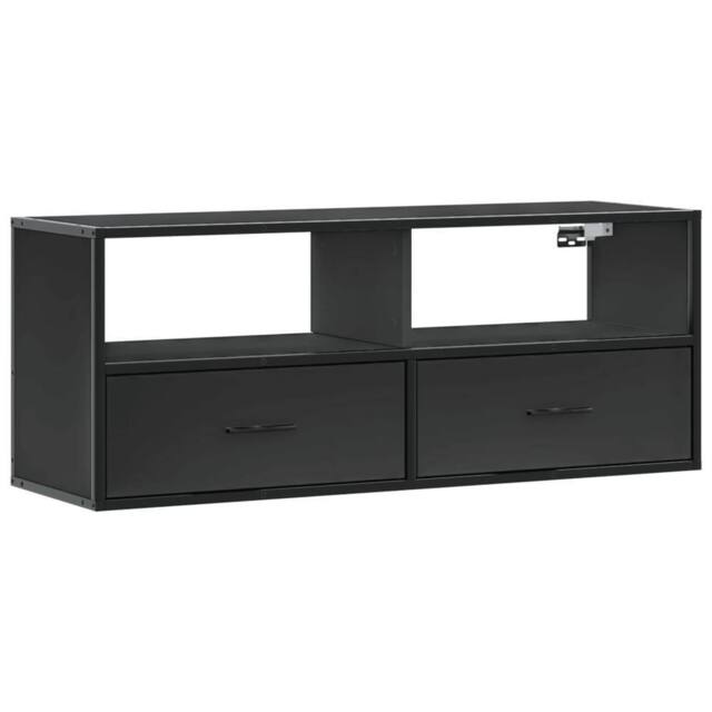 Berkfield Home TV Cabinet Black 100x31x39.5 cm Engineered Wood & Metal - image 1