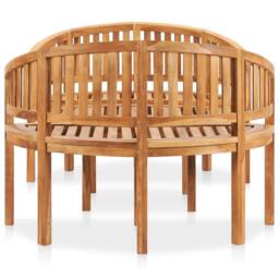 Berkfield Home 3 Piece Banana Garden Lounge Set Solid Teak Wood in Brown - thumbnail 3