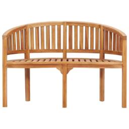 Berkfield Home 3 Piece Banana Garden Lounge Set Solid Teak Wood in Brown - thumbnail 5