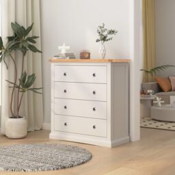 Cabinet Bits Castelli 4 Drawer Chest of Drawers Chrome Knob in Off-White