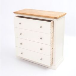 Cabinet Bits Castelli 4 Drawer Chest of Drawers Chrome Knob in Off-White - thumbnail 4