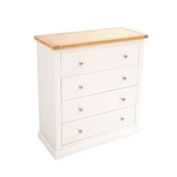 Cabinet Bits Castelli 4 Drawer Chest of Drawers Chrome Knob in Off-White - thumbnail 3