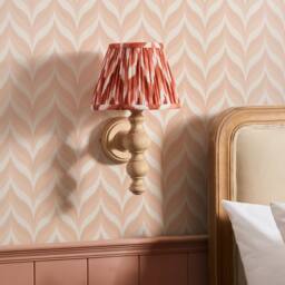 Netlighting Bibury Ash Wall Light Orange Fabric Zigzag Shade 20cm B22 in Brown - thumbnail 3