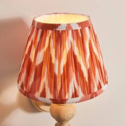 Netlighting Bibury Ash Wall Light Orange Fabric Zigzag Shade 20cm B22 in Brown - thumbnail 5