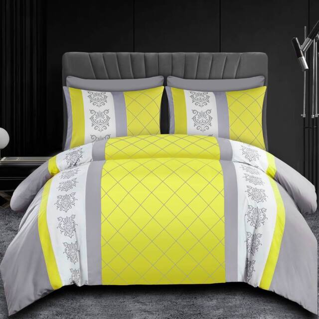 Grace Double Brushed Double Duvet Cover Supersoft with Zipper Closure in Yellow - Size: Super King - image 1