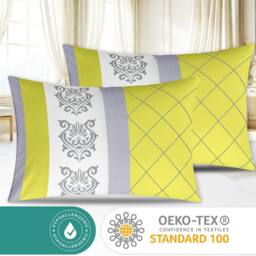 Grace Double Brushed Double Duvet Cover Supersoft with Zipper Closure in Yellow - Size: Super King - thumbnail 6