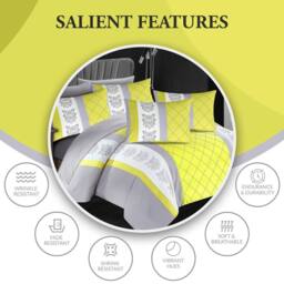 Grace Double Brushed Double Duvet Cover Supersoft with Zipper Closure in Yellow - Size: Super King - thumbnail 4