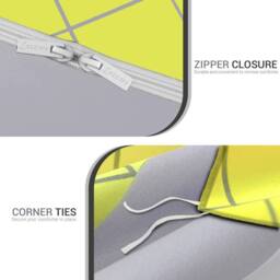 Grace Double Brushed Double Duvet Cover Supersoft with Zipper Closure in Yellow - Size: Super King - thumbnail 7