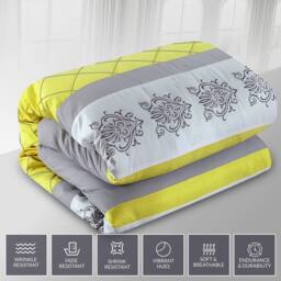 Grace Double Brushed Double Duvet Cover Supersoft with Zipper Closure in Yellow - Size: Super King - thumbnail 5