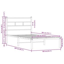 Berkfield Home Bed Frame without Mattress with Headboard Brown Oak 100x200 cm - thumbnail 9
