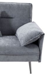 Living and Home 3-Seater Contemporary Convertible Sofa Bed with 2 Pillows in Grey - thumbnail 4