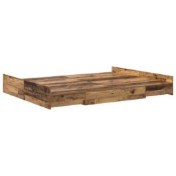 Berkfield Home Storage Bed Frame Old wood 135 x 190 cm Particle board in Brown - thumbnail 7