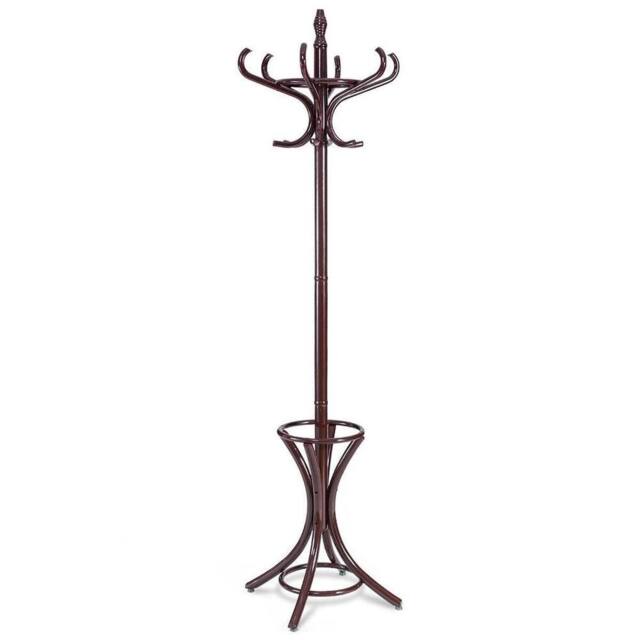 KORVIXA Wooden Coat Rack Hat Hanger Free Standing in Brown - image 1
