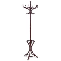 KORVIXA Wooden Coat Rack Hat Hanger Free Standing in Brown