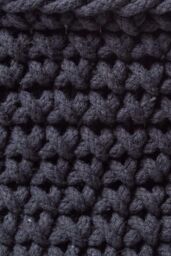 Homescapes Cotton Knitted Round Storage Basket, 37 x 21 cm in Black - Size: Small - thumbnail 3