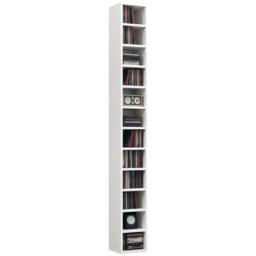 HOMCOM 204 CD Storage Tower, Tall Bookcase Bookshelf with 12 Cubes in White - Size: 6ft - thumbnail 2